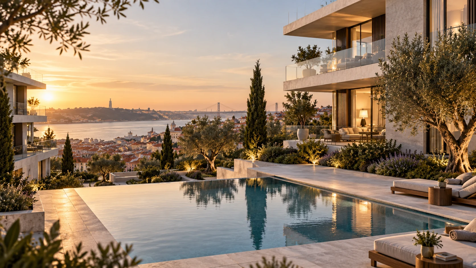 Contemporary residential architecture overlooking Lisbon